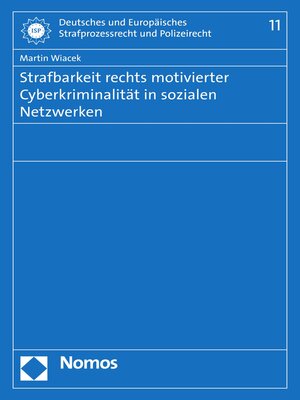 cover image of Strafbarkeit rechts motivierter Cyberkriminalität in sozialen Netzwerken